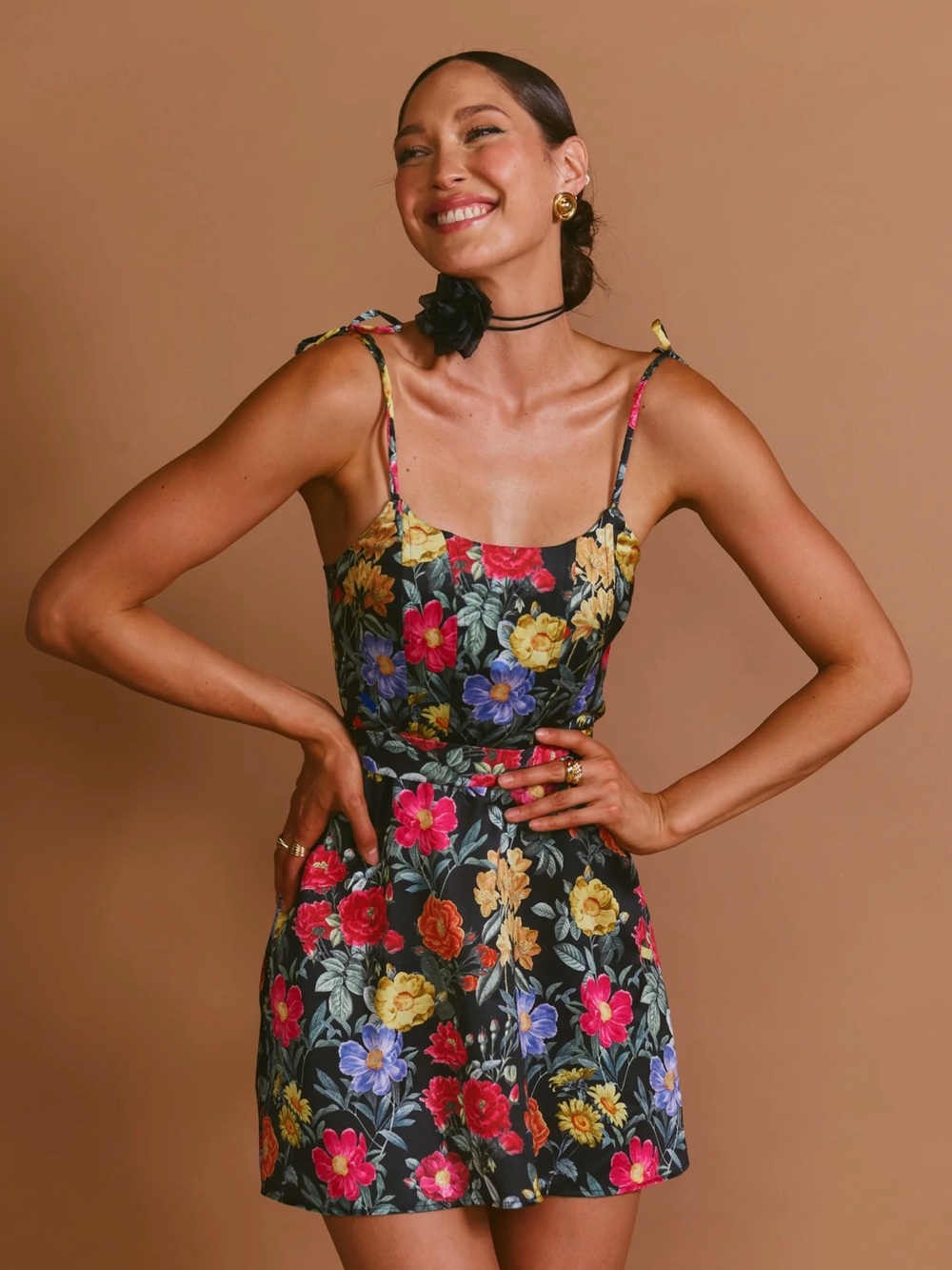 Show Me Your Mumu Julie Mini Dress | NWT | Size Small | Charm Peony Black Luxe S